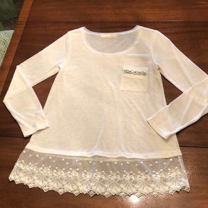 Sheer Blouse with Rhinestone Detail